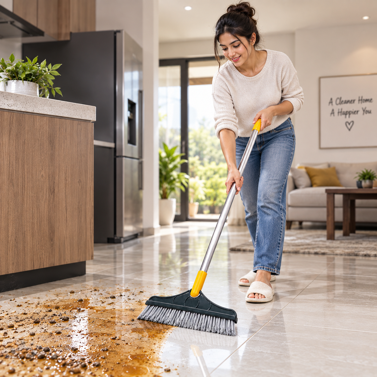 2 In 1 Floor Brush & Scraper