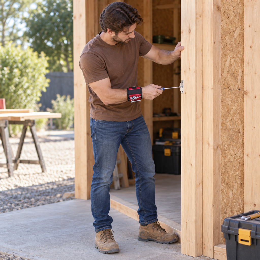 Handyman Magnetic Wristband with Pocket for Holding Screws