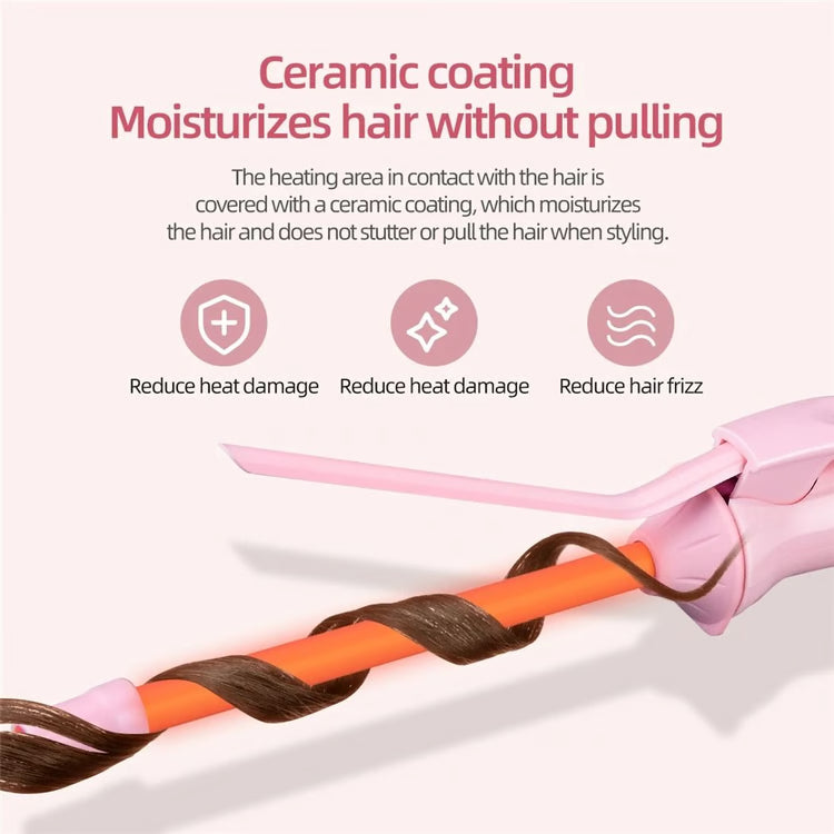 Mini 9mm Ceramic Hair Curling Iron for Tight Curls and Travel Styling