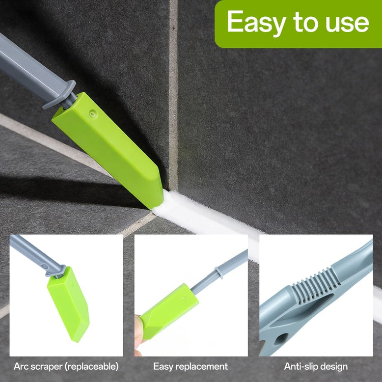 Silicone Caulking Tools Glass Glue Scraper Multi-angle Grout Kit for Tile, Window, Sink, and Floor Gap