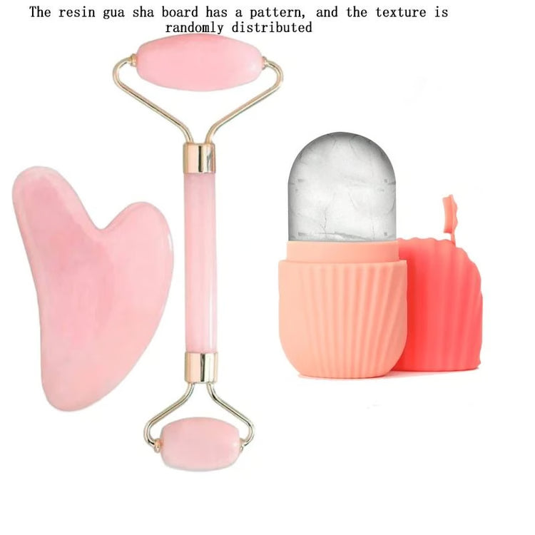 3-Piece Ice Facial Roller and Gua Sha Tool Set