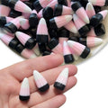 Mini Pink Resin Candy Corn Decorations for Halloween Crafts and Home Decor