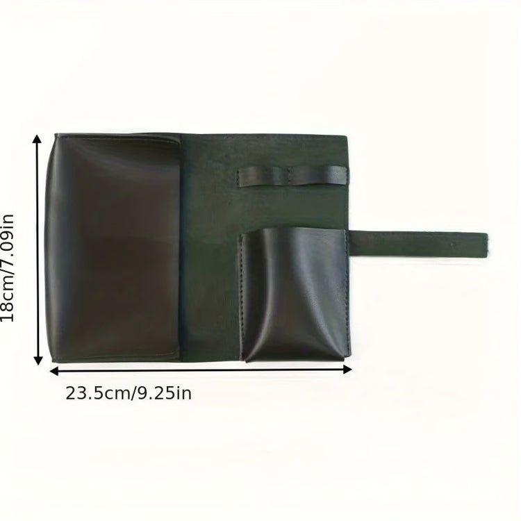 PU Leather Multi-Compartment Organizer – Portable Tech and School Accessories Case for Cables, Chargers, and Pens
