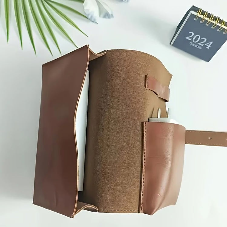 PU Leather Multi-Compartment Organizer – Portable Tech and School Accessories Case for Cables, Chargers, and Pens