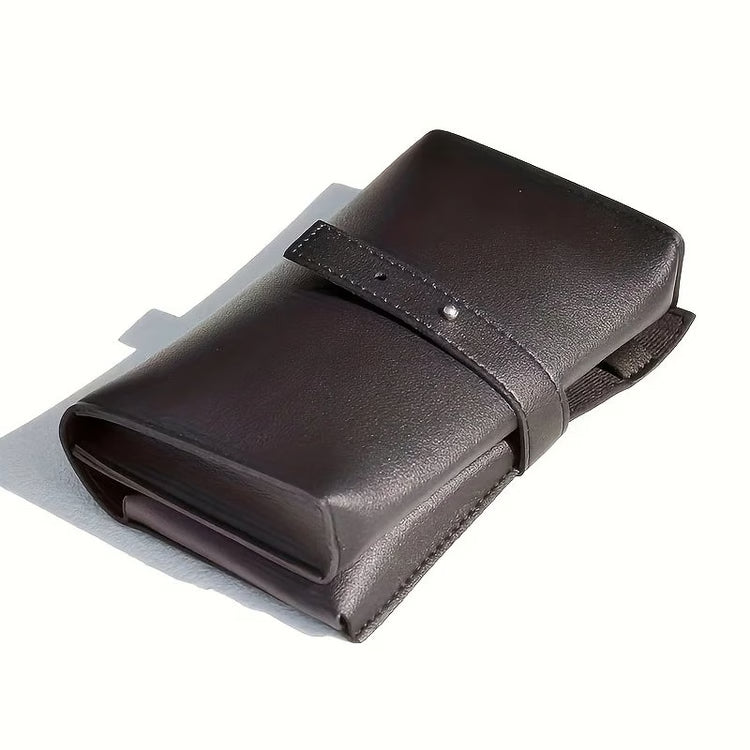 PU Leather Multi-Compartment Organizer – Portable Tech and School Accessories Case for Cables, Chargers, and Pens