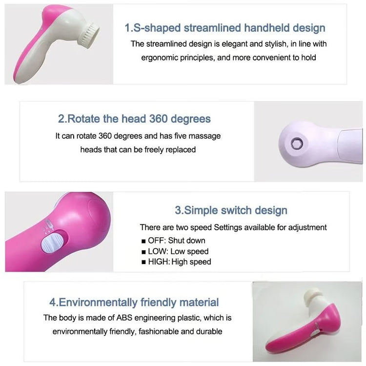 5-in-1 Electric Facial Cleansing Brush Set