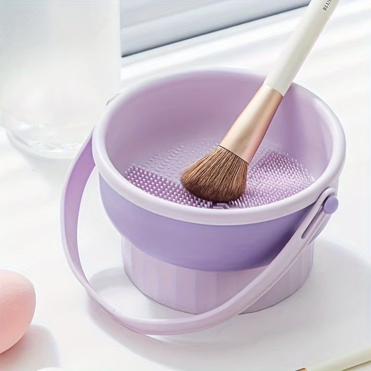 3-in-1 Silicone Makeup Brush Cleaner Mat & Drying Rack