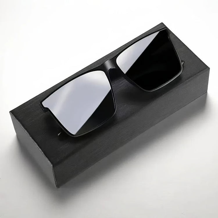 Men's Simple Black Square Sunglasses