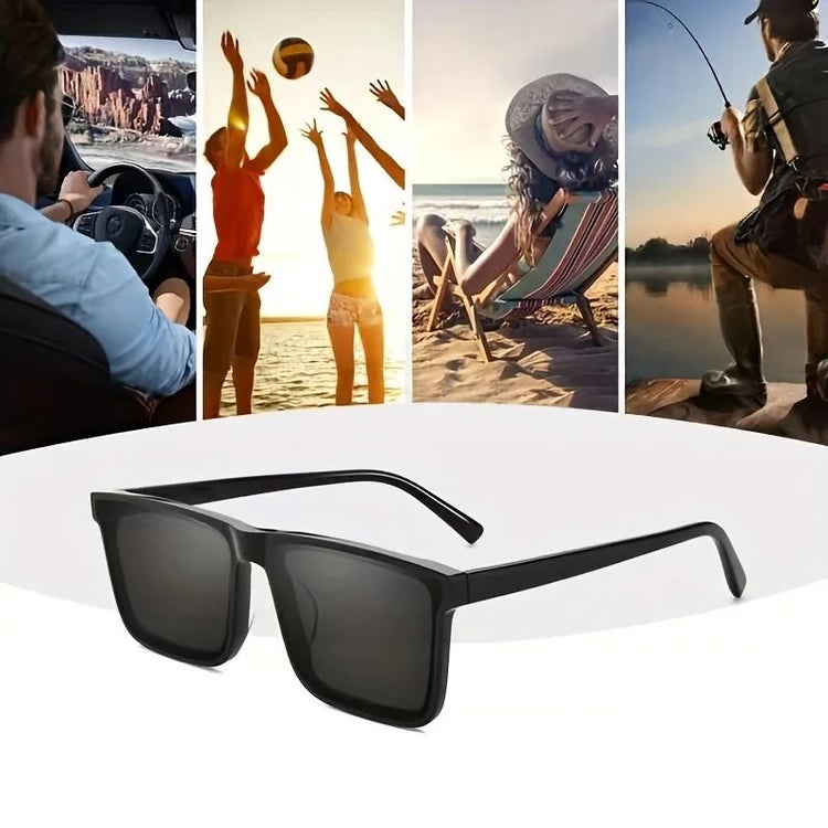 Men's Simple Black Square Sunglasses