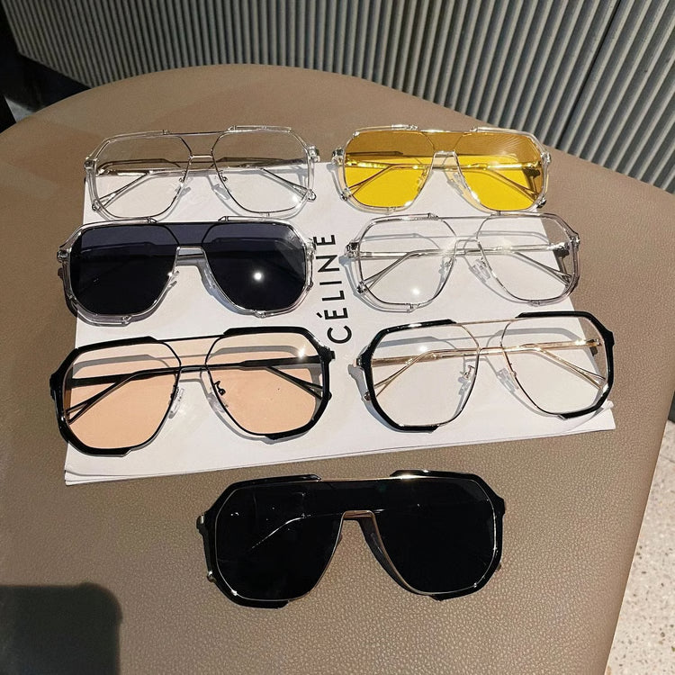 Oversized One-Piece Shield Sunglasses – UV400 Fashion Eyewear