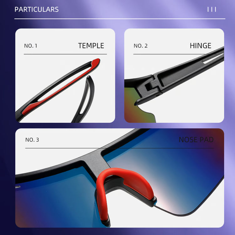 Cycling Sunglasses with Mirrored Lens – Lightweight Sports Eyewear
