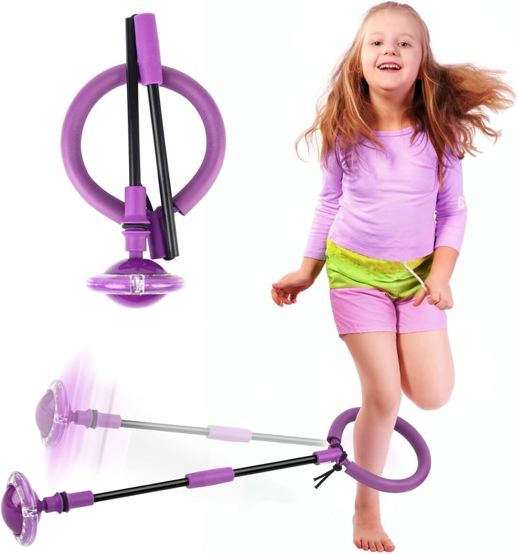 LED Flash Wheel Ankle Skip Ball Toy for Kids & Adults Fitness Fun