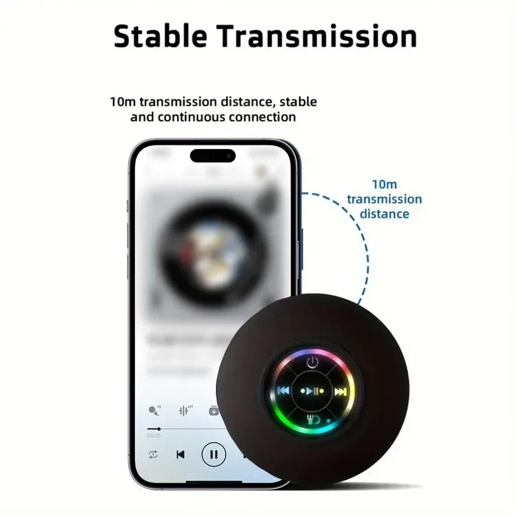 Portable Bluetooth Speaker with IPX4 Water Resistance & Suction Cup
