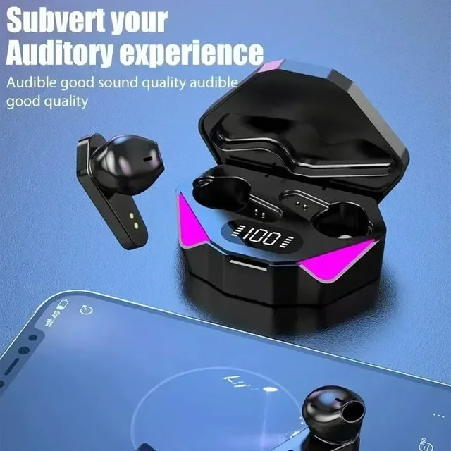 Bluetooth Low-Latency Gaming Earbuds with Built-In Microphone