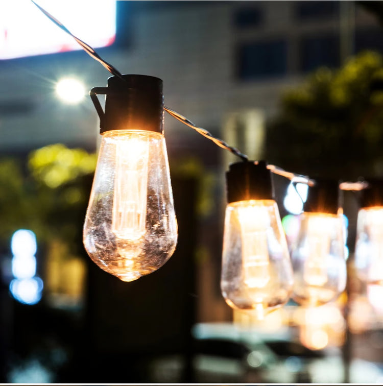 Italian Cafe Solar Powered Vintage Bulbs
