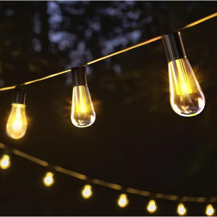 Italian Cafe Solar Powered Vintage Bulbs