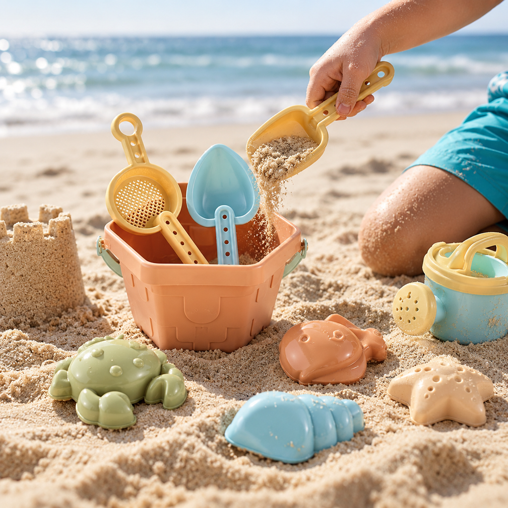 Baby Beach Toys Play Set for Kids Shovels Buckets and Water Play Tools for Outdoor Fun