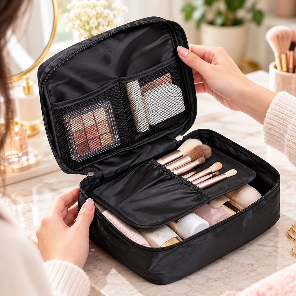 Large Capacity Travel Toiletry Bag & Makeup Organizer Pouch